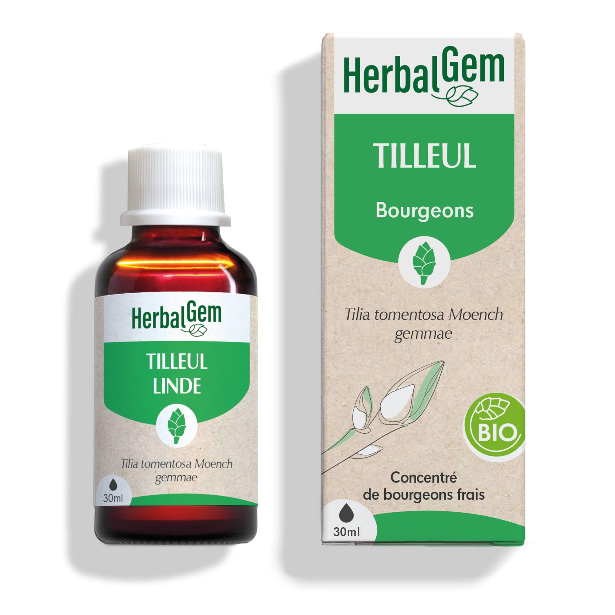 HERBALGEM - Macérât-​Mère - Tilleul Bio - Complément Alimentaire Gemmothérapie Concentrée - Extrait De Bourgeon Frais - Pour Sommeil & Détente - 30 ml