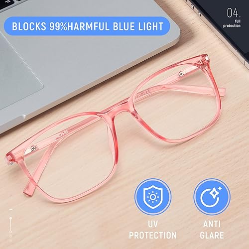 Miniatura 3 de Gaoye Paquete de 2 lentes de bloqueo de luz azul para mujereshombres, anteojos falsos para juegos de computadora, anti rayos UV, bisagra de resorte