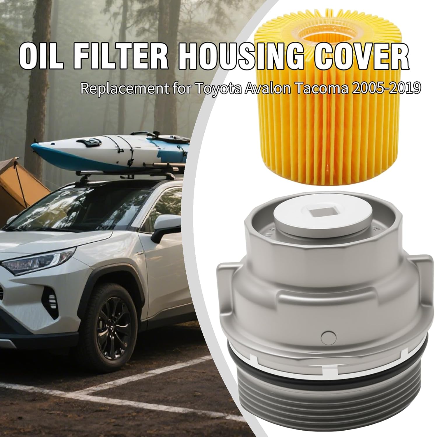 15620-31060 Oil Filter Housing Cover Assembly Kit Replacement for Toyota Avalon Tacoma 4Runner Camry FJ Cruiser Highlander Sienna Tundra RAV4, for Lexus ES350 ES300h ES350 RX330 RX330 RX350
