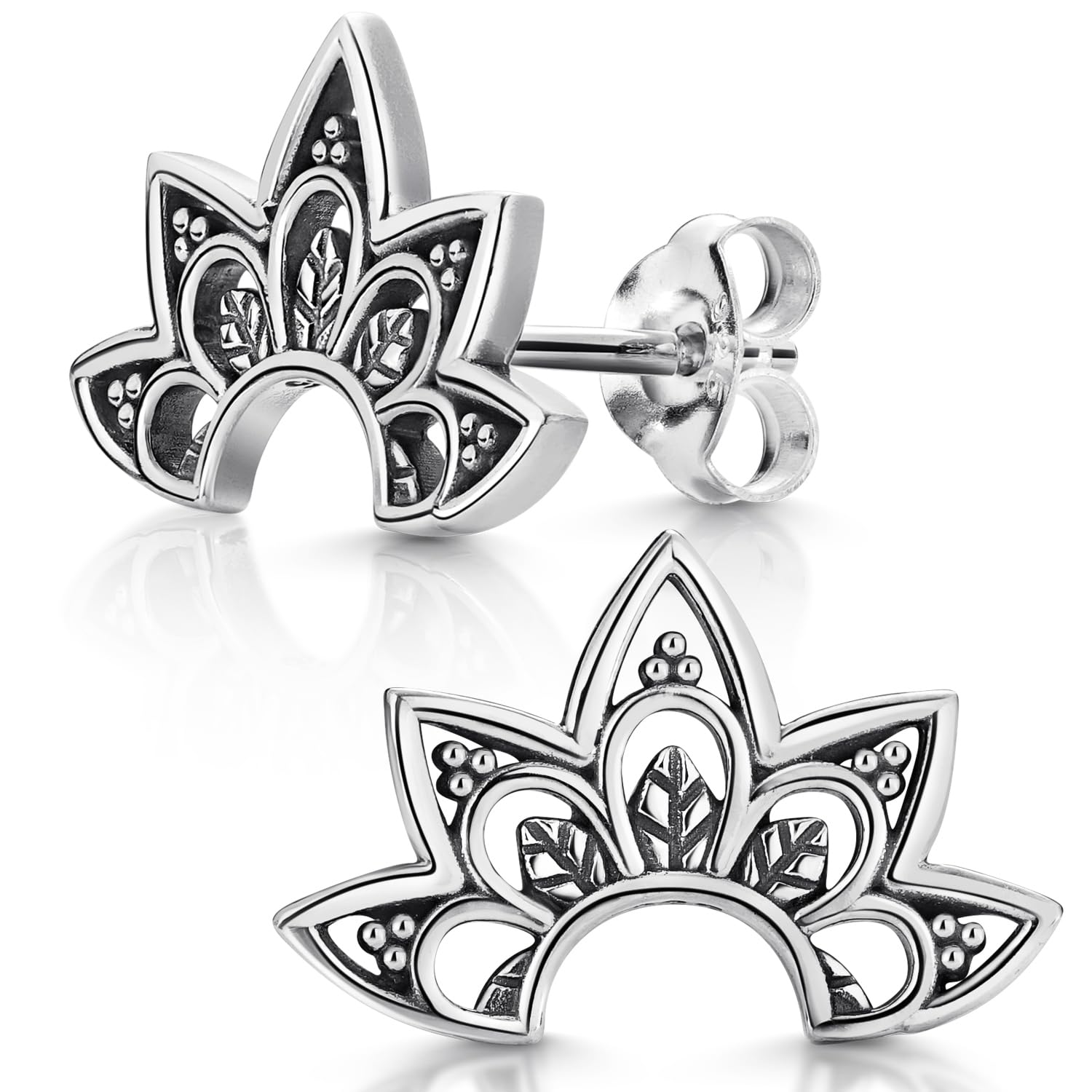 Ohrstecker Silber 925 Mandala Blume - Boho Ohrringe Damen SO-301