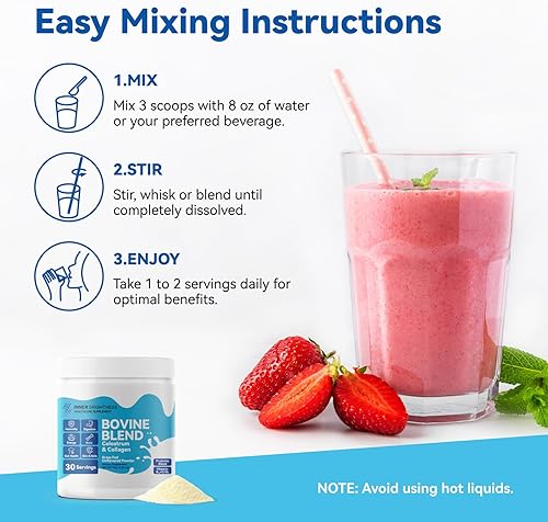Miniatura 9 de Calostro bovino y colágeno en polvo para la salud intestinal, apoyo inmunológico, crecimiento del cabello y suplemento de belleza, sin azúcar, IgG,