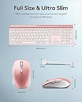 Vista 7 de Samsers Combo de teclado y mouse inalámbricos, ultra delgado, recargable, modo dual (Bluetooth 5.0 x 2 + 2.4 G), juego de teclado y mouse