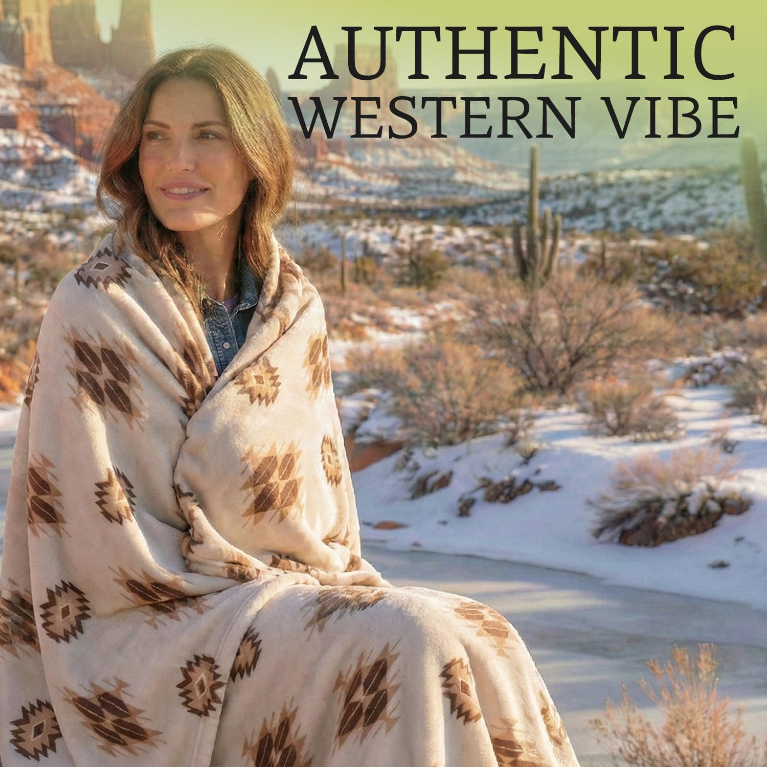 Sacred Thread Aztec Blanket Fleece, Reversible Native American Blanket, Western Throw, Native American Western (Coffee Flannel) (King (87”x95”)) - Image 6