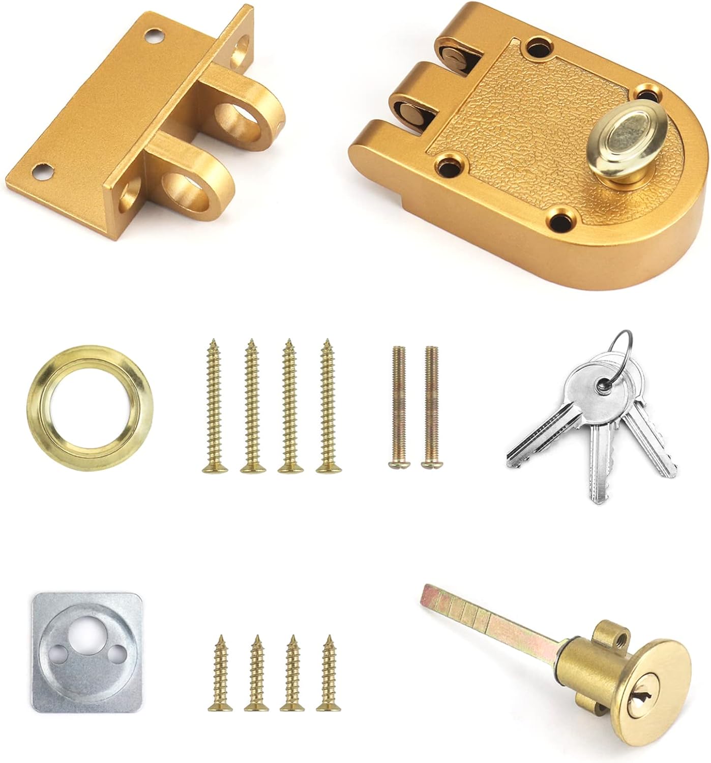 QWORK Door Deadbolt Lock, 1 Set Interlocking Single Cylinder Latch