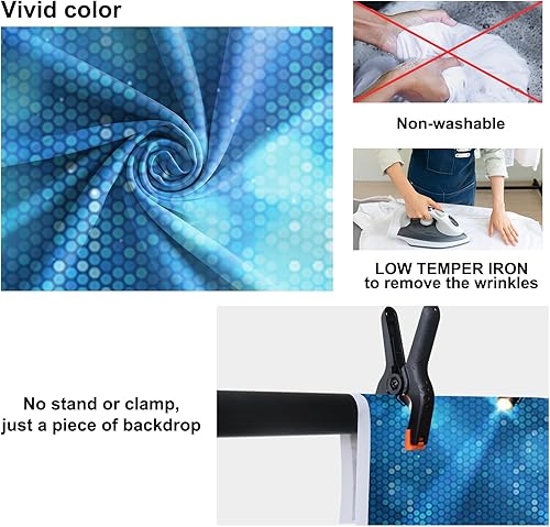 Miniatura 7 de Baocicco Fondo de escenario de 10 x 7 pies con foco azul para pista de baile, efecto de iluminación, fotografía, espectáculo de talentos,