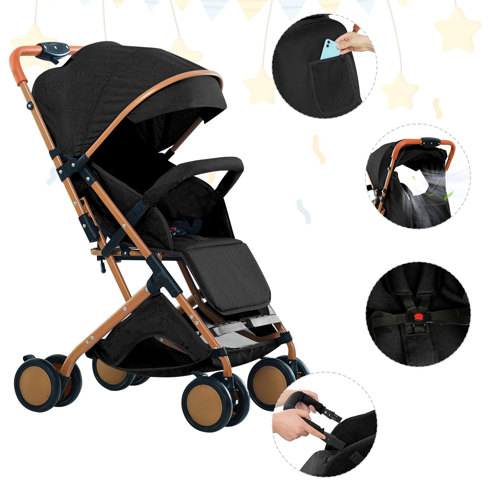 OHMG Kinderwagen für Babys, ultraleicht, kompakt, faltbar, von Geburt OHMG Kinderwagen für Babys, ultraleicht, kompakt, faltbar, von Geburt