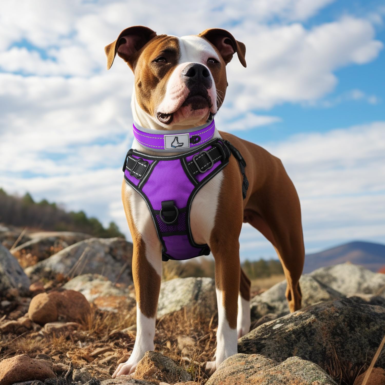 Joytale Reflective Dog Collar Large Dogs, Purple, Large (48cm-58cm) - Image 3