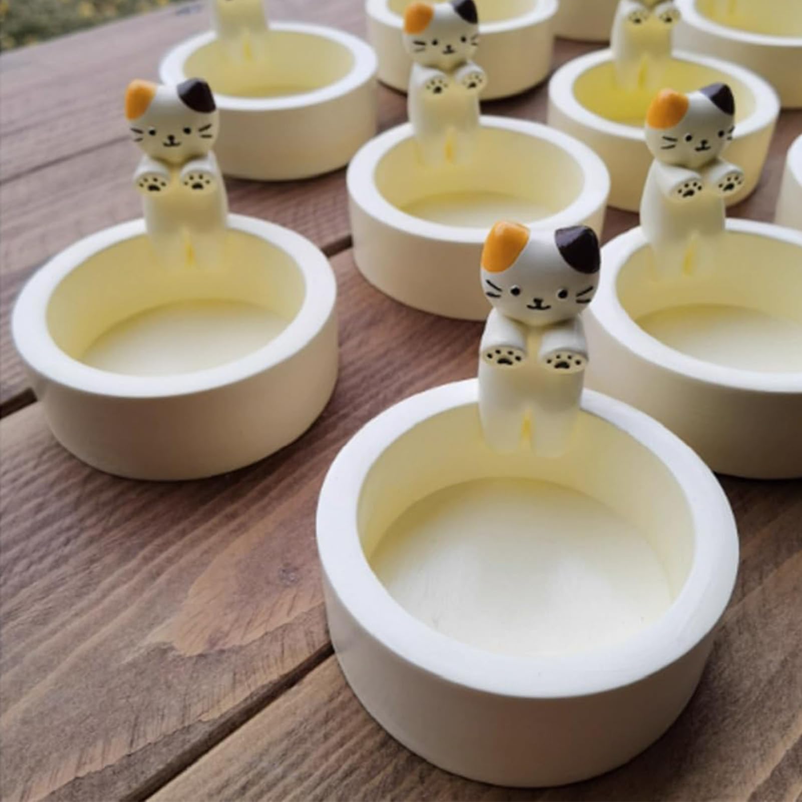 Portacandele A Forma Di Gattino In Resina Per Decorazione Casa (Senza Candela)