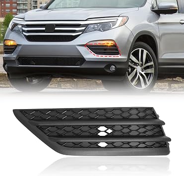 BXZ Front Bumper Insert Cover Fog Light Cover Left Hand Side Driver LH for 2016 2017 2018 Honda Pilot
