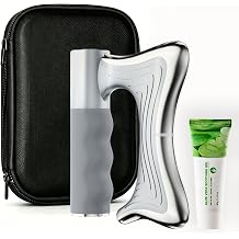 Heated Muscle Scraper Tool, Electric Fascia Knife Massager Heating and Vibration, Full Body Contouring Device, Body Gua Sha Massage Tool, Fascia Tool Massage Tools for Deep TissueSilver