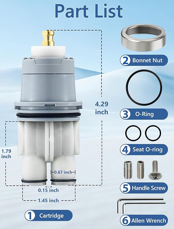 LOWCUS Shower Cartridge Replacement for Delta RP46074 (2006-Present) 1-Pack, Compatible with Delta 13 14 Series Single Handle, Includes Bonnet Nut, Fix Leak or Drip, Temperature or Pressure Issues by LOWCUS - Image 4