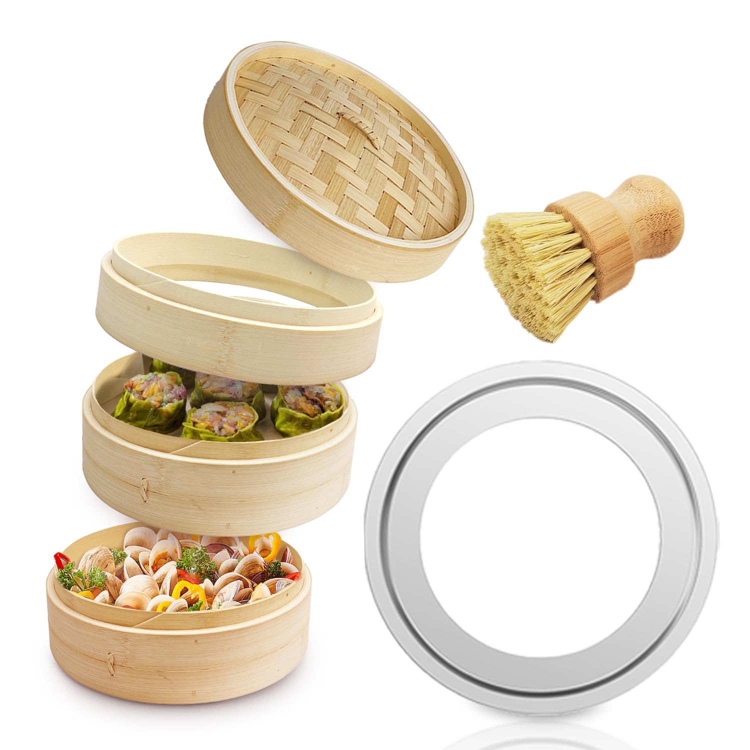 台輪付き】竹製 中華蒸篭40cm 中古