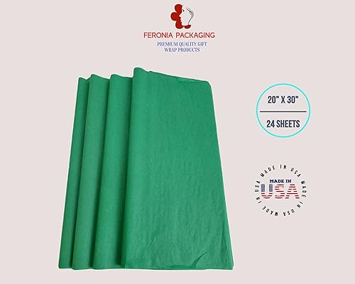 Miniatura 9 de Cuadrados de papel de seda verde esmeralda, 24 hojas a granel, papel de regalo premium y suministros de arte para cumpleaños, vacaciones o regalos