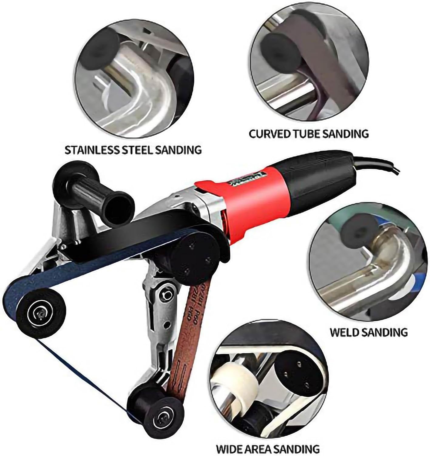 400W Wire Drawing Machine, Rechargeable Round Tube Belt Sander