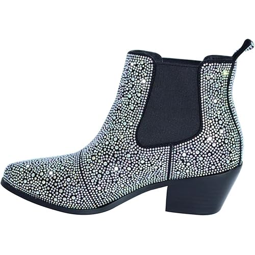 CIERWS Women's Embroidered Western Cowboy Boots Ankle Bootie Medium Heel Chunky Heel Fashion Retro Classic Short Boots