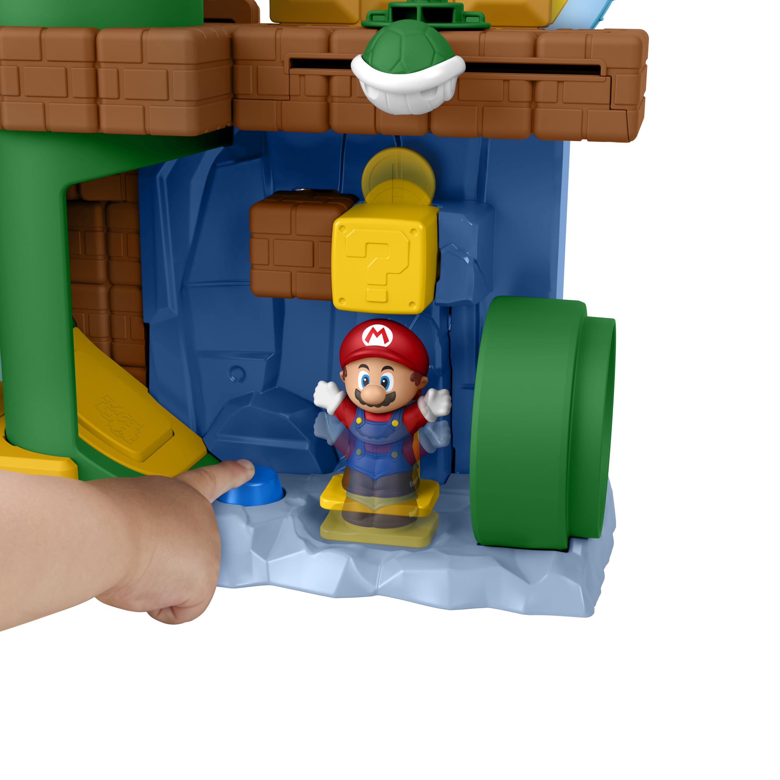 Fisher-Price Little People Moja przygoda z Mario | Mario zestaw do zabawy z figurką i 1 akcesoriami, dźwiękami, aktywnością i umiejętnością motoryczną, +18 miesięcy, JHG61