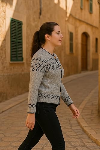 Miniatura 4 de Gamboa Cárdigan de alpaca para mujer, tejido de punto para otoño e invierno, para mujer