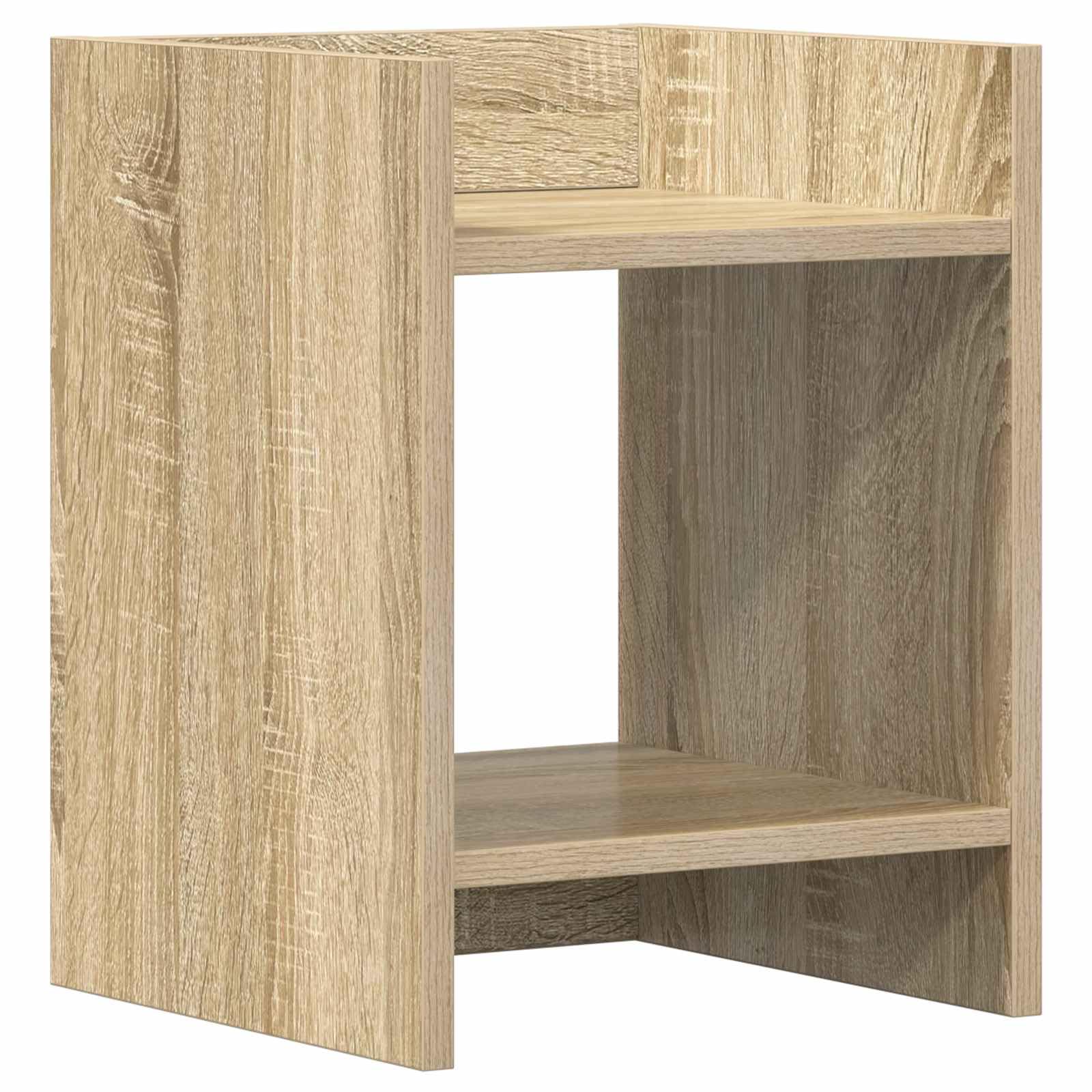 Supporto per piante in rovere Sonoma, 30 x 30 x 40 cm, in legno, moderno sgabello per fiori per interni, colonna quadrata salvaspazio con 2 ripiani, piccolo scaffale per fiori, effetto legno