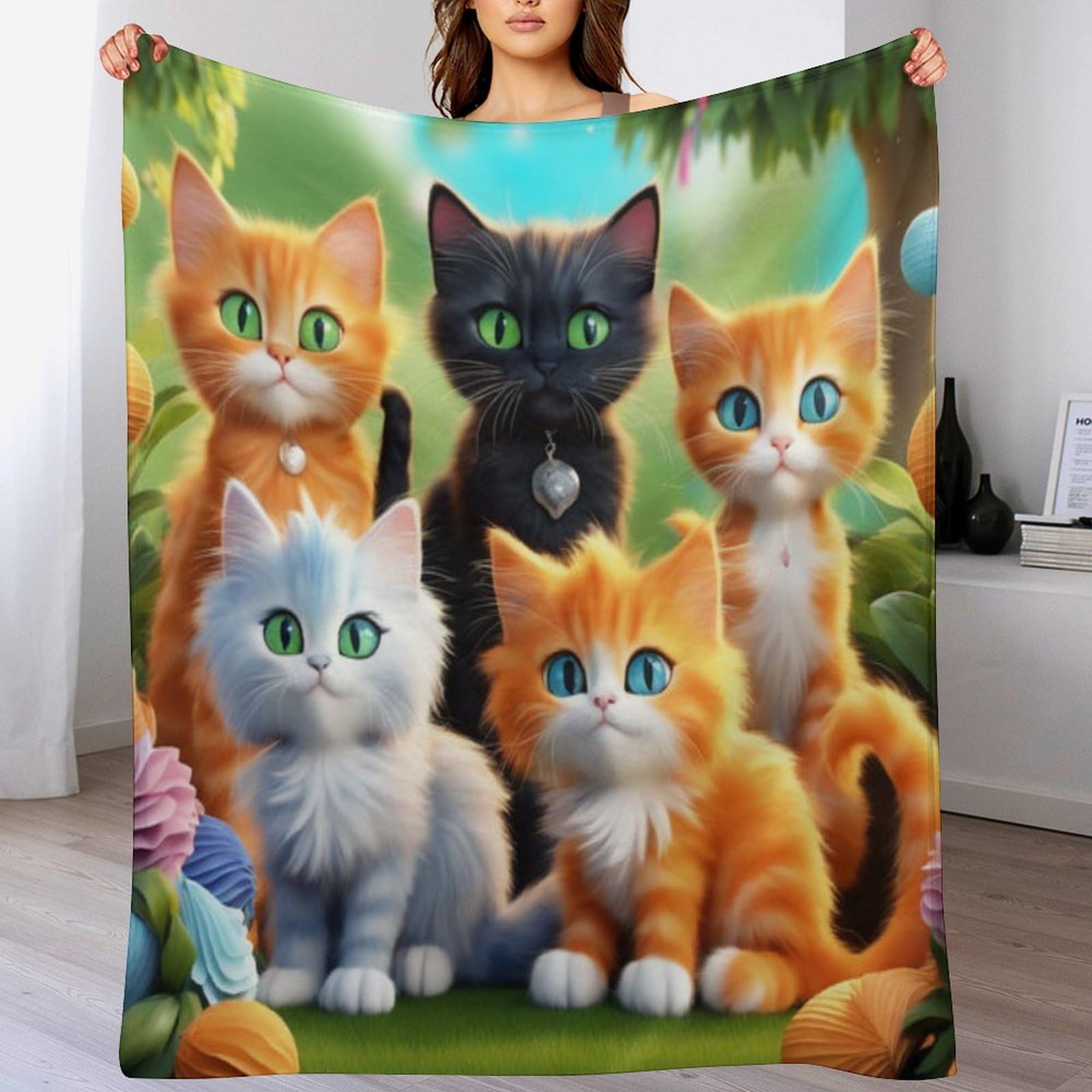Couverture polaire chat pour canapé en flanelle chaude et moments cocooning