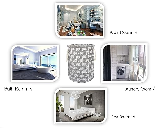 Miniatura 3 de Cesta de ropa sucia de elefante, plegable, impermeable, de lona, para la ropa sucia, linda canasta de dibujos animados para habitación de los niños,