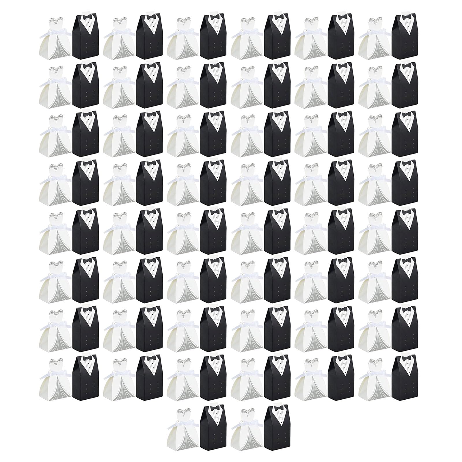 Tsophreniq Of 50 Candy Boxes European Bride and Groom Wedding Dress Package Set
