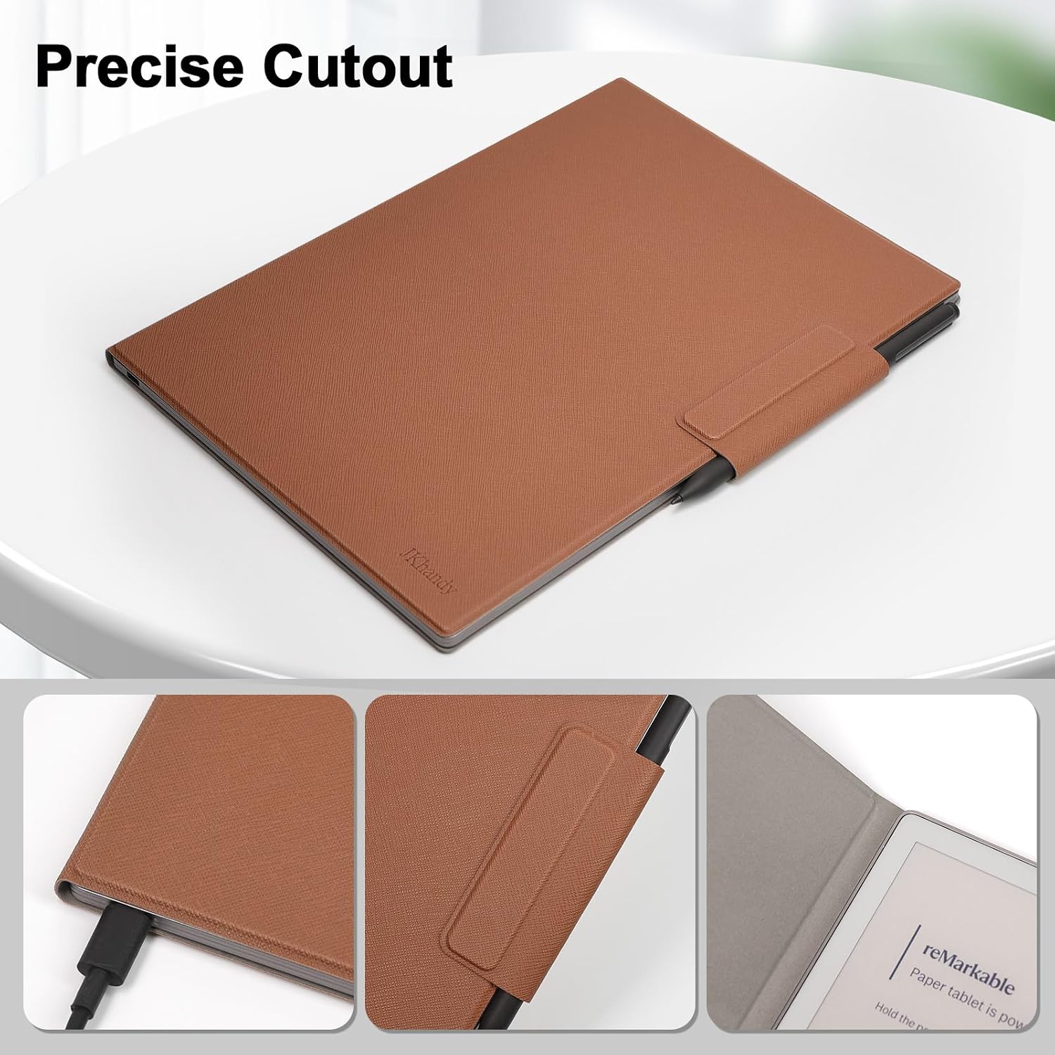 Case for Remarkable Paper Pro 11.8 Inch 2024 Released, Premium PU Leather Cover with Bulit-in Magnet, Book Folio Design with Pen Holder, Brown