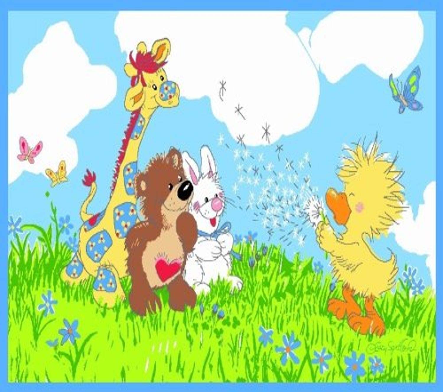 (3 x 5) - Little Suzy's Zoo Witzy Makes A Wish - 39x58 Inch SUZ-01 3958 Children's Play Rug