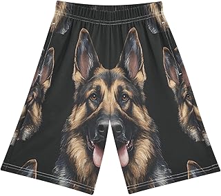 Pajama Shorts Bottoms Dog Real German Shepherd Sleep Lounge Pant With Two Pockets 6-14 Years