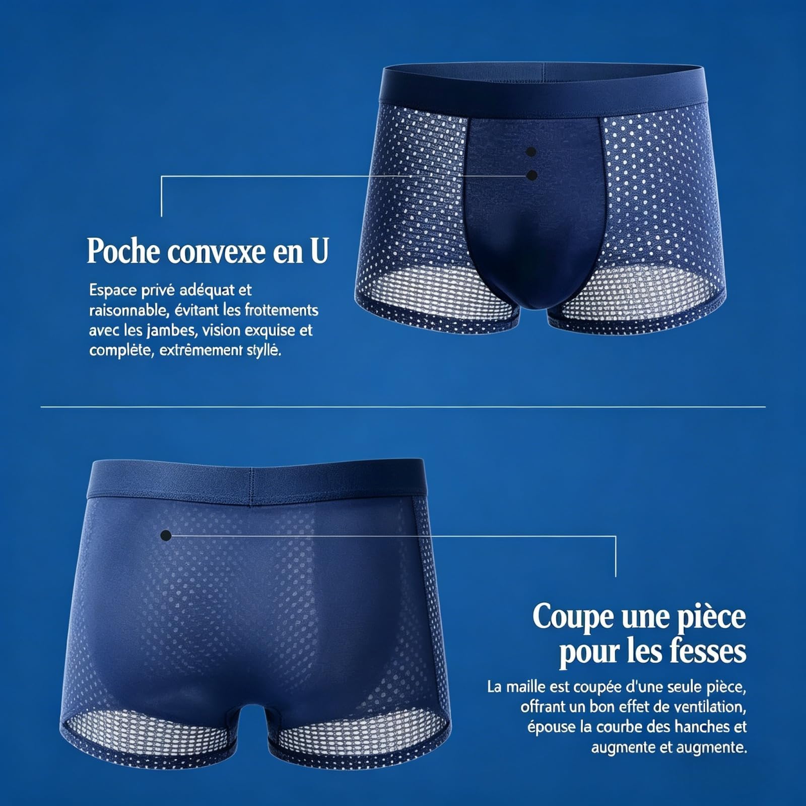 Boxer en Fibre DE Bambou -Boxer Box Hero en Fibre de Bambou, Confortable & Élastique, Calecon Homme, sous-vêtements pour Le Quotidien & Le Sport