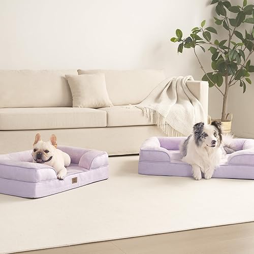 Miniatura 47 de EHEYCIGA – Cama ortopédica mediana impermeable para perros medianos, de espuma viscoelástica tipo caja de huevos, con bordes elevados y base