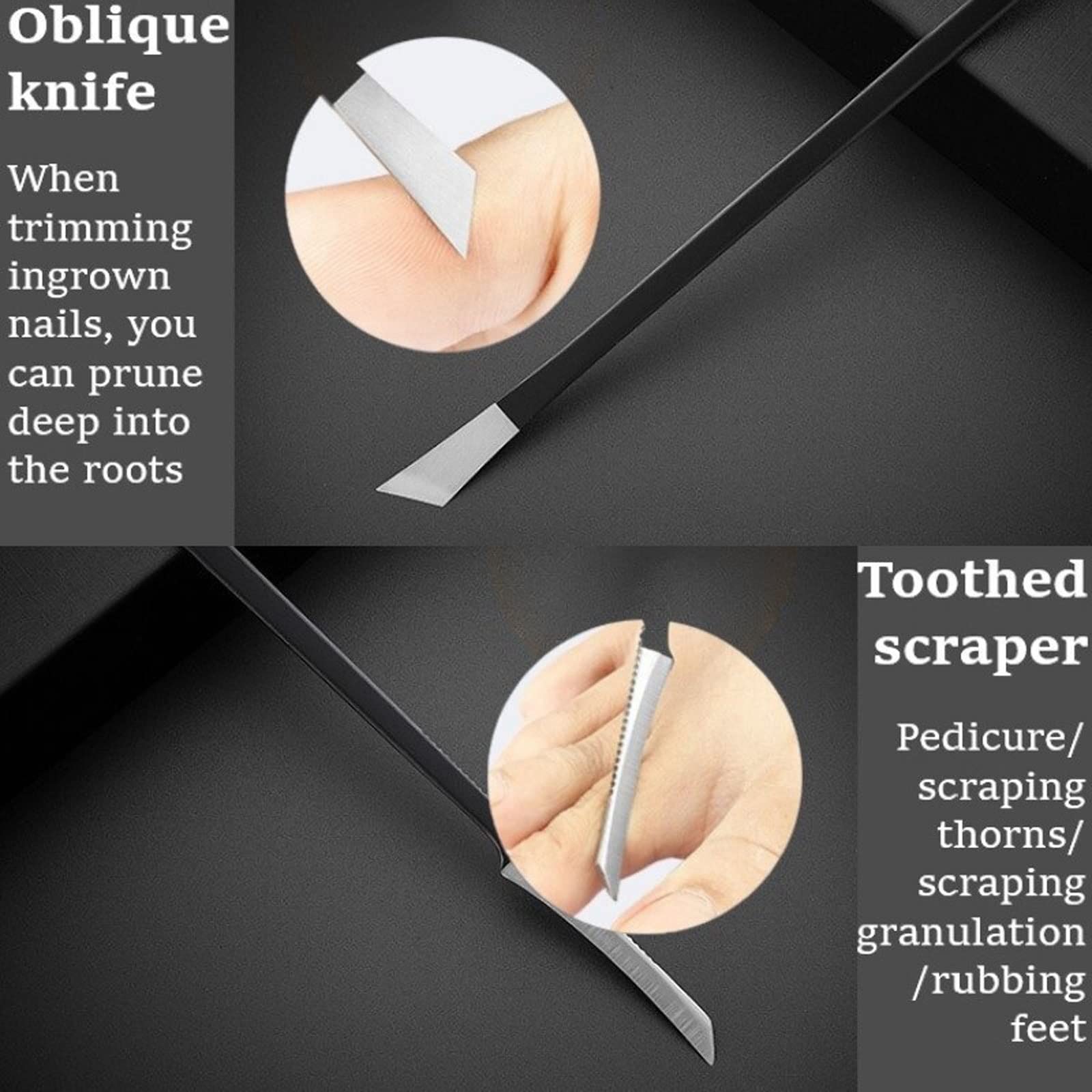 JINGYAN Cortaúñas Conjunto de tijeras pedicura corte uñas profesional gancho águila acero inoxidable Manicura portátil Nail Clipper Herramienta herramientas(Pink)