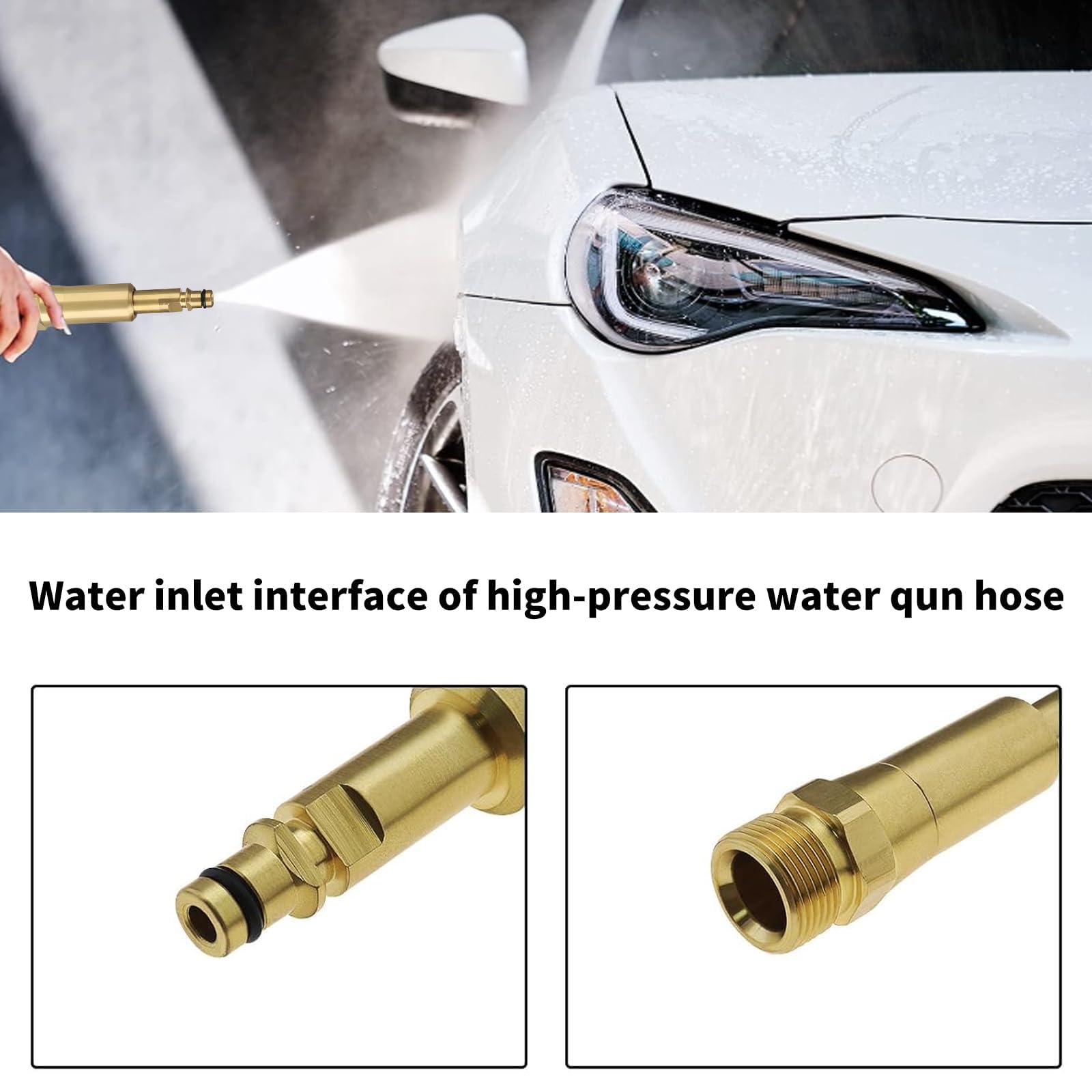 Wjelet Quick-Click Adaptor for High Pressure Hoses with M22x1.5 Internal Thread Compatible with Kärcher K2 K3 K4 K5 K6 K7 Pressure Washer Brass 108mm Length - Image 4