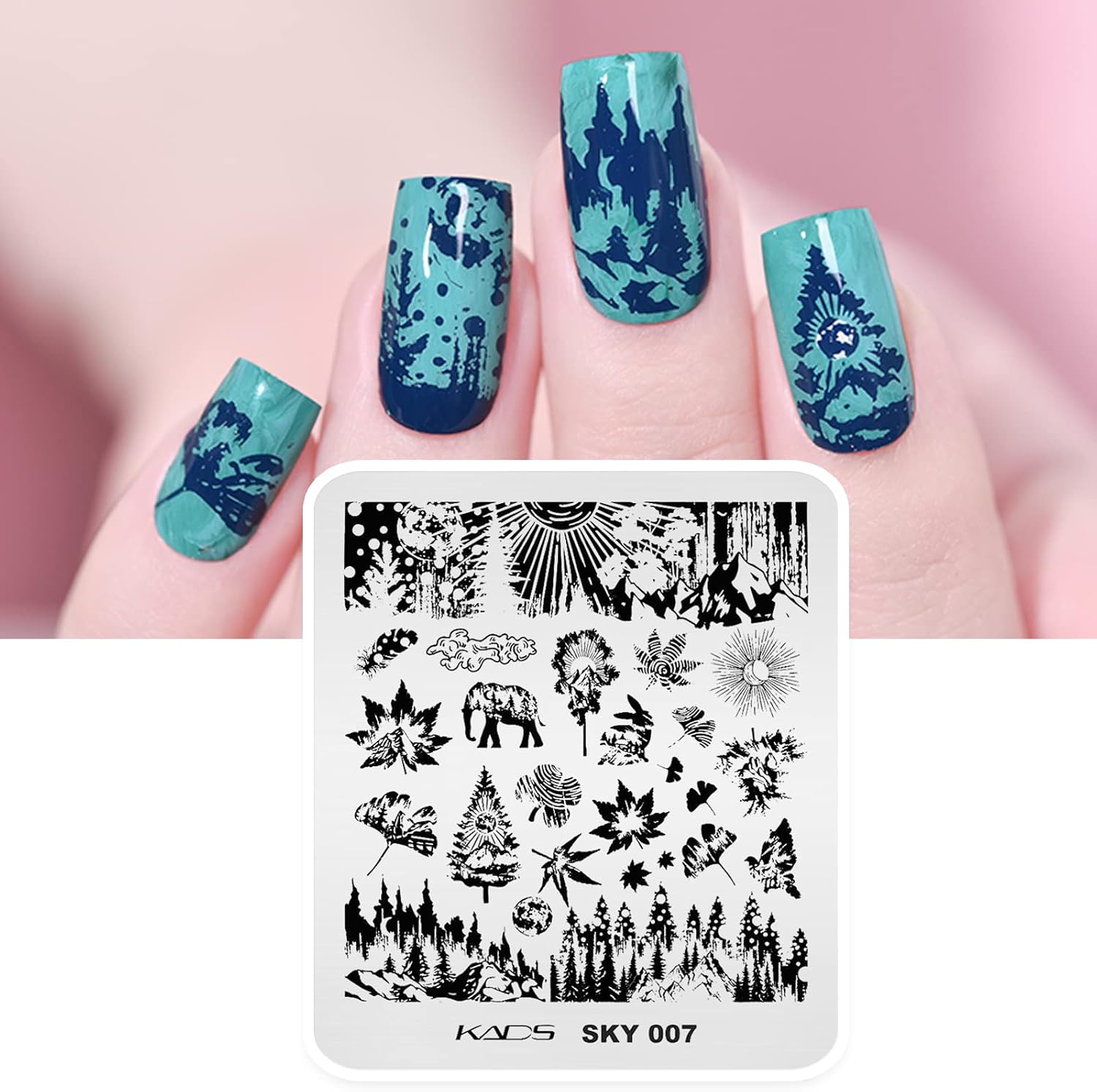 KADS 4Pcs Nail Plates Stamping Set Butterfly Flower Nail DIY Templates | Butterfly Flower Tatoo Nail DIY Pattern Manicure Plate professional beginner at home salon