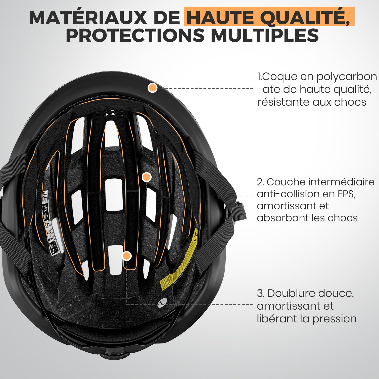 LeapBeast Casque Velo, Casques de Vélo Route Mixte, Bien Ventilé et Réglable, Casque de Vélo Adulte avec Rembourrage Amovible - Convient pour Cyclisme Skateboard