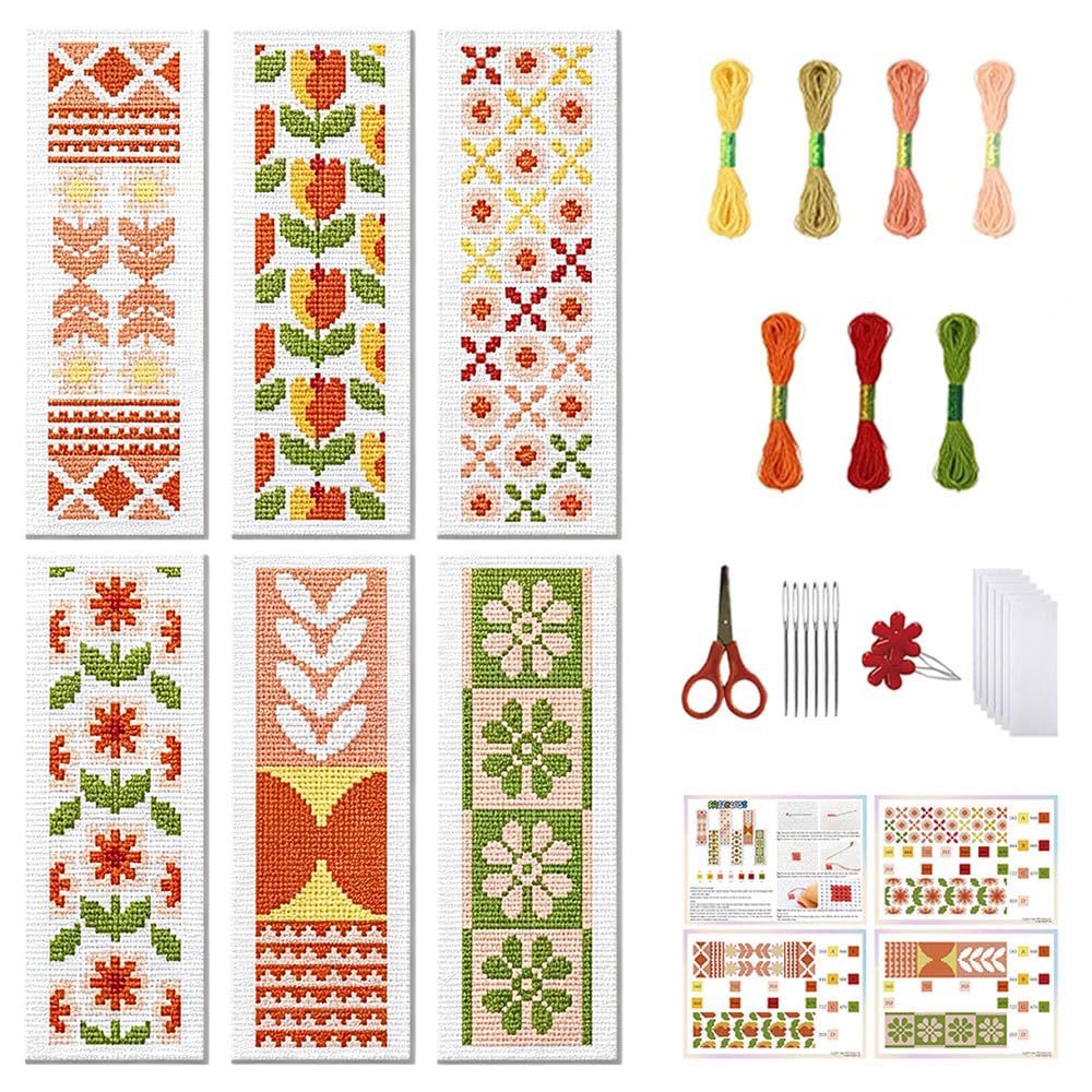 FREEBLOSS Cross Stitch Bookmark Kits - 6 Sets -15