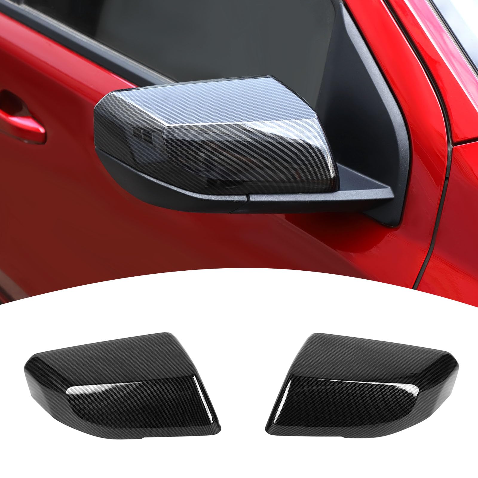 PDKLIN for Colorado Outside Mirror Cover Trim Caps for Chevrolet Colorado/GMC Canyon 2023 2024 up Black Carbon Fiber Grain Exterior Accessories 2pcs