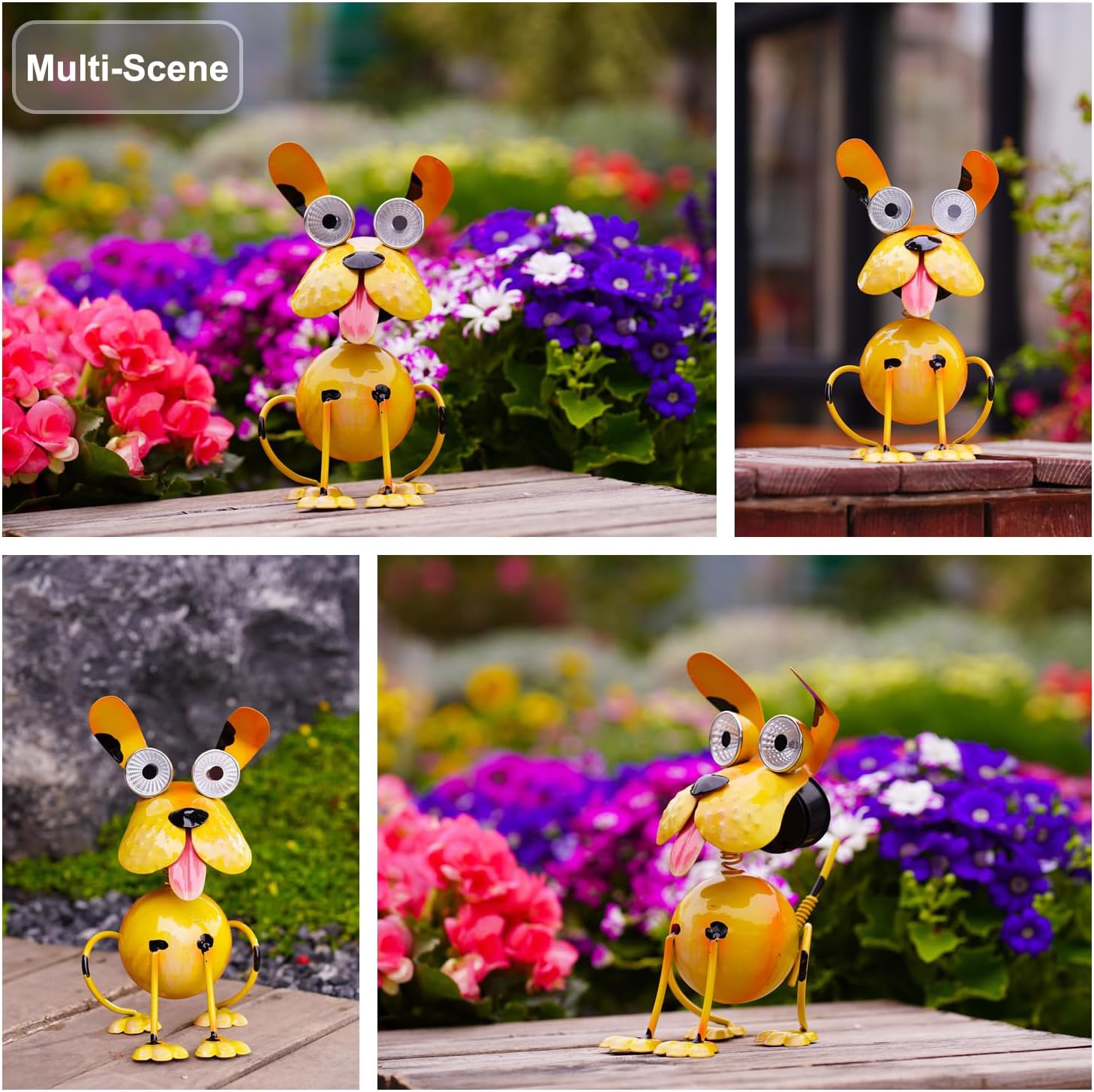 Dog Solar Lights Outdoor,Yard Art Metal Dog Statues,Outdoor Funny Statue for Garden Decor Yard Lawn Ornaments - Image 2