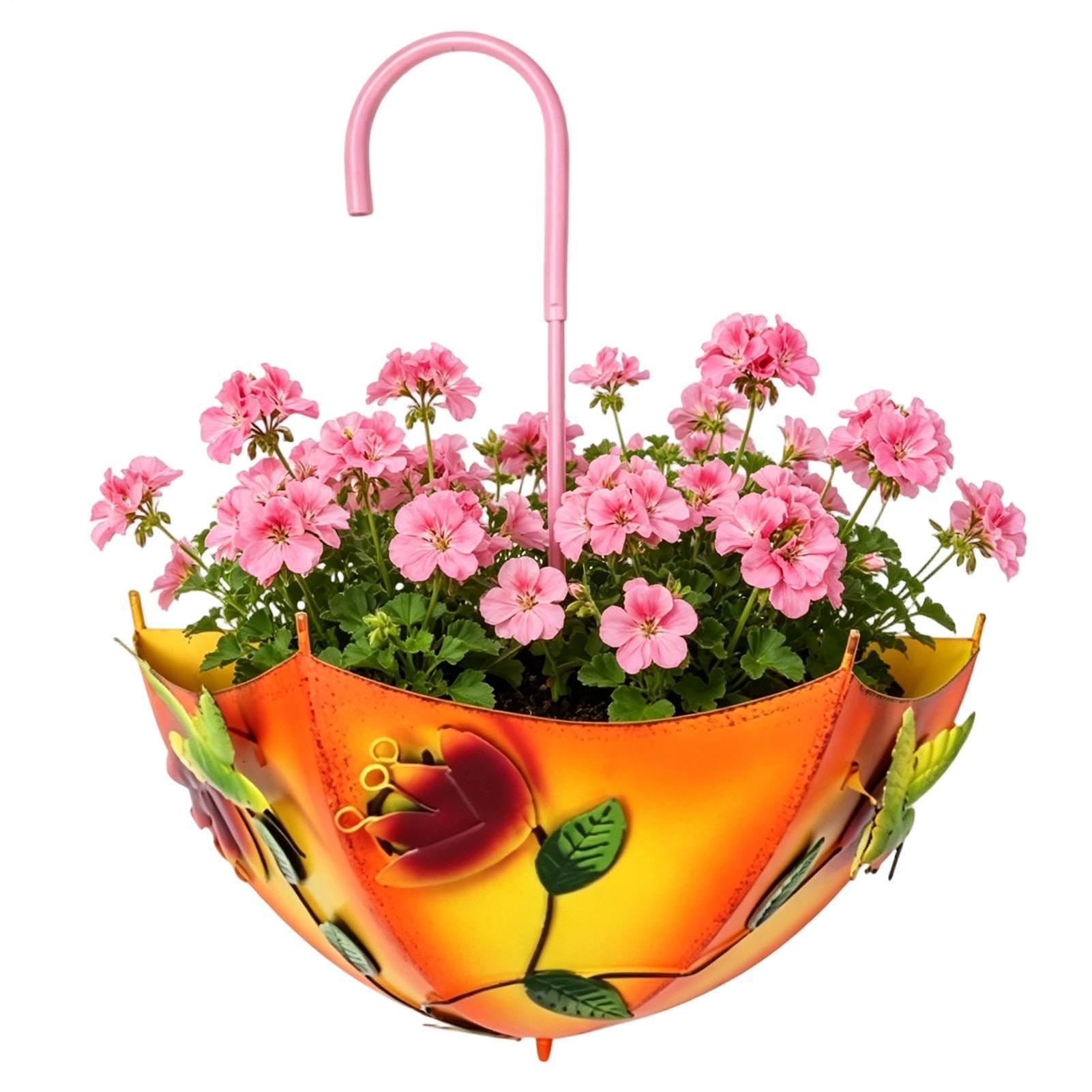 Jardinière en forme de parapluie avec drainage pour plantes suspendues