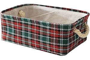 INough Christmas Buffalo Plaid Storage Basket for Christmas