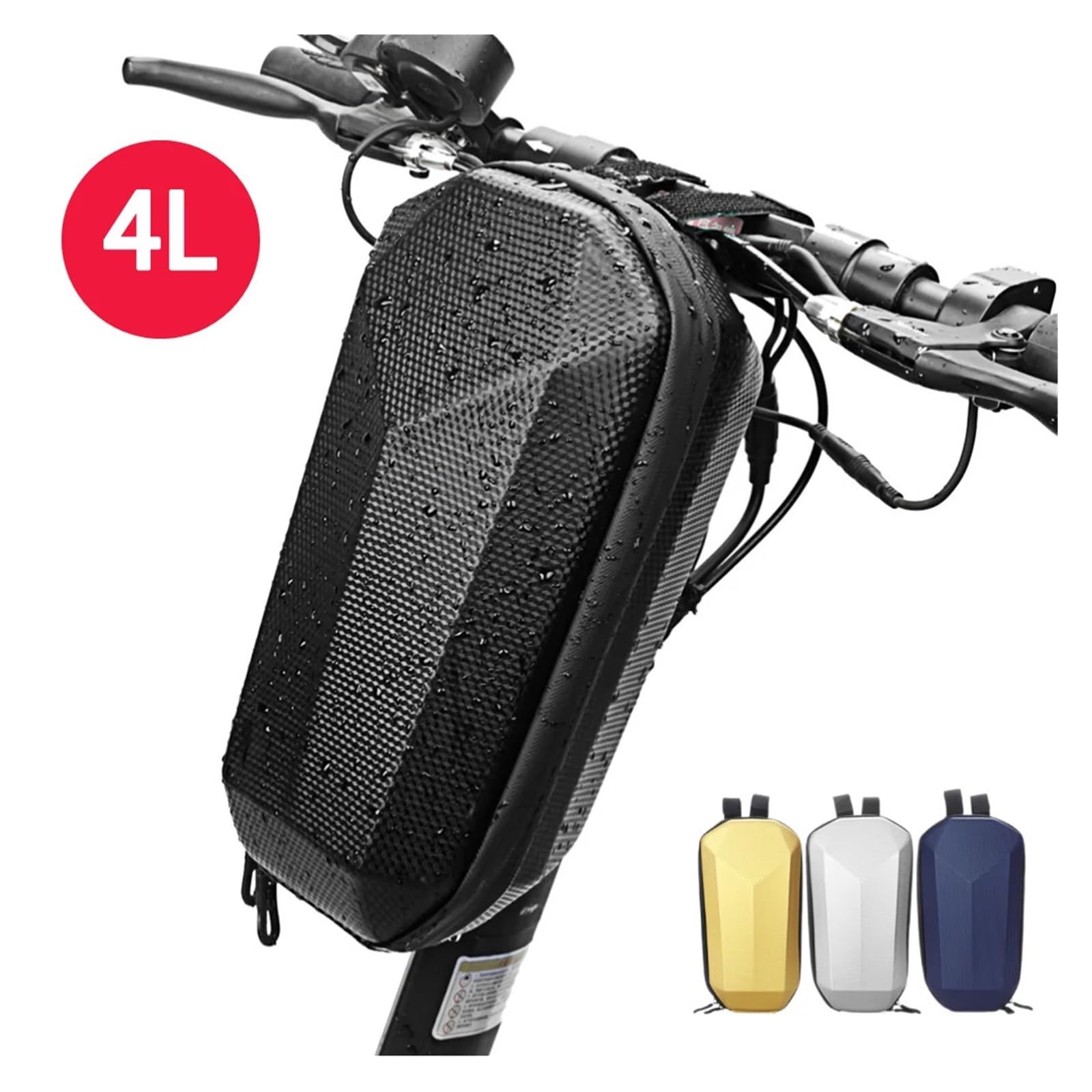 JASMKL 4L Reißverschluss-Roller-Fronttasche, passend for Xiaomi M365 Elektroroller-Tasche, wasserdichte vordere Aufbewahrungstasche for Aufhängen, passend for Kugoo, Passform for M4-Zubehör(5L)