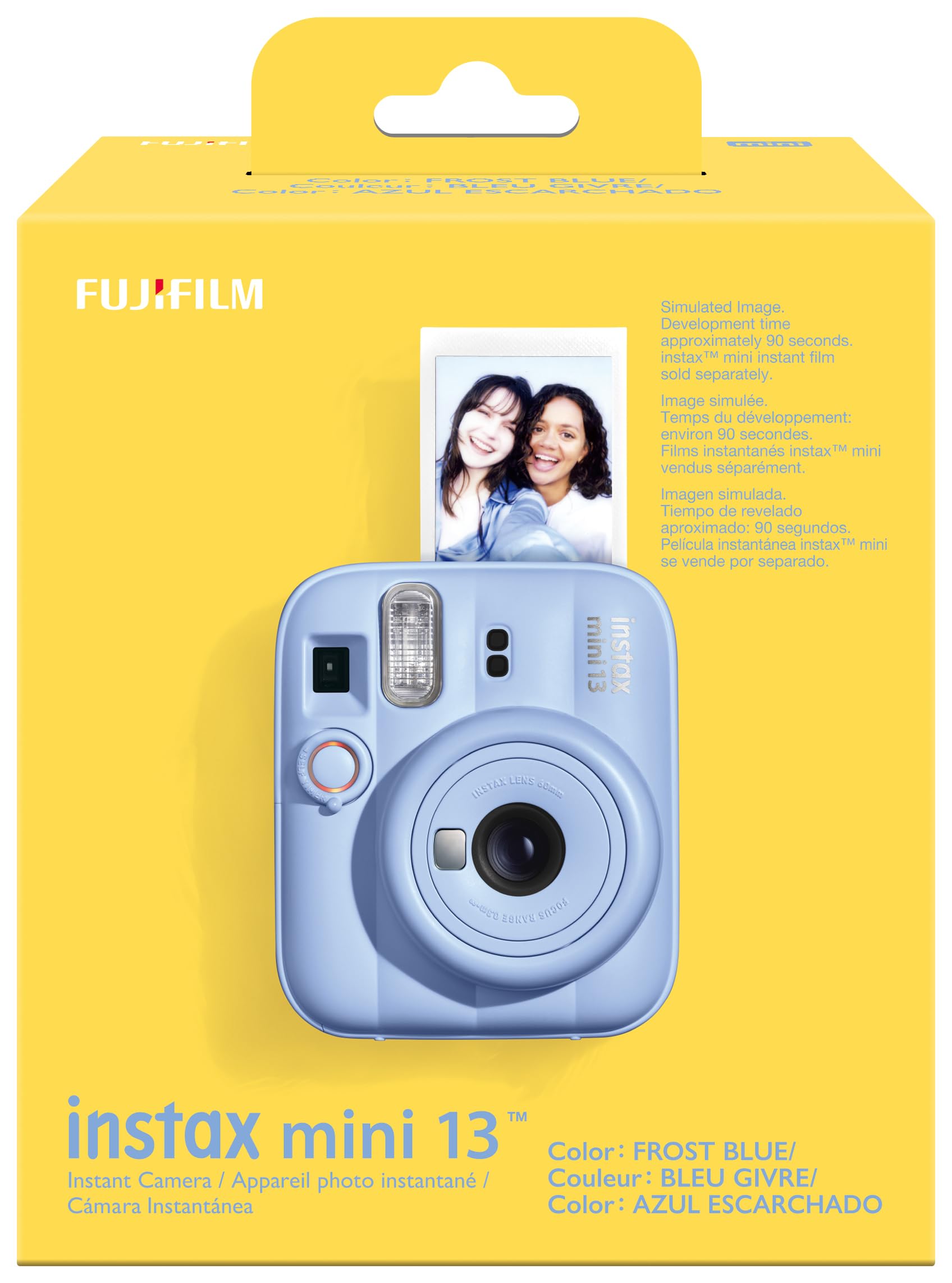 Appareil Photo instantané instax Mini 13 avec Flash Automatique intégré, Miroir pour Selfies intégré, Mode Gros Plan et retardateur, Bleu Glacé