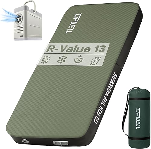 Miniatura 8 de UPWELL Colchoneta de dormir autoinflable de 4.5 pulgadas de grosor, colchón de campamento con espuma sólida, doble colchoneta para dormir, portátil,