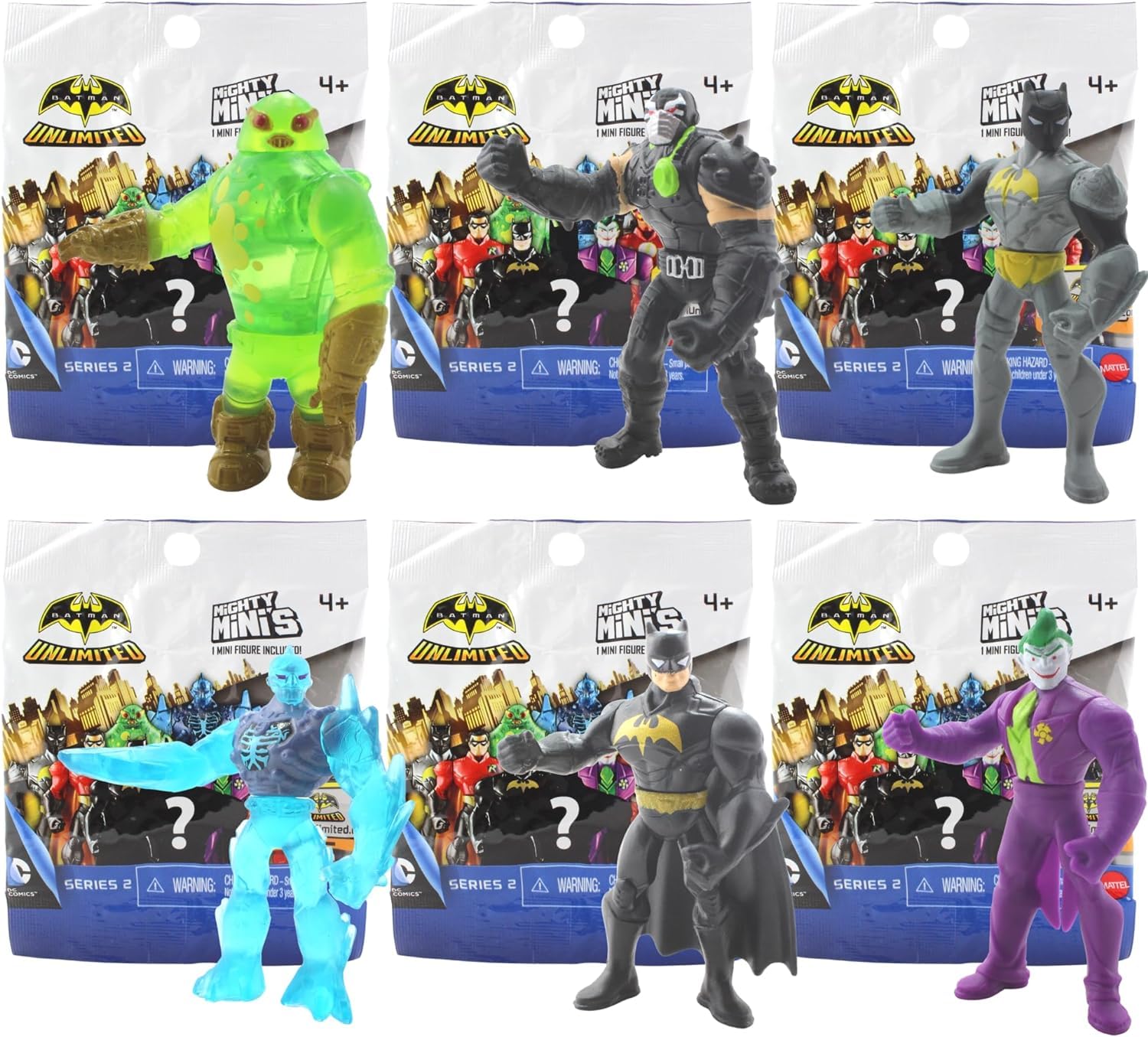 DC ComicsBatman Mighty Mini's - Identified Blind Bag Articulated 2"" 5cm Collectible Figures - Series 2 All 6 Characters