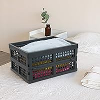 Vista 6 de Cajas plegables de 15 litros, cestas plegables de plástico, juego de 3