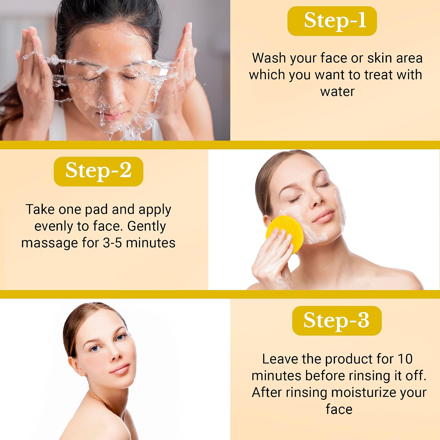 Kojic Acid Turmeric Cleansing Pads for Face – Exfoliating Scrub, Brightening Wash, Dark Spot Remover, Gentle Scrubbing Pad for Glowing Skin 60pcs.