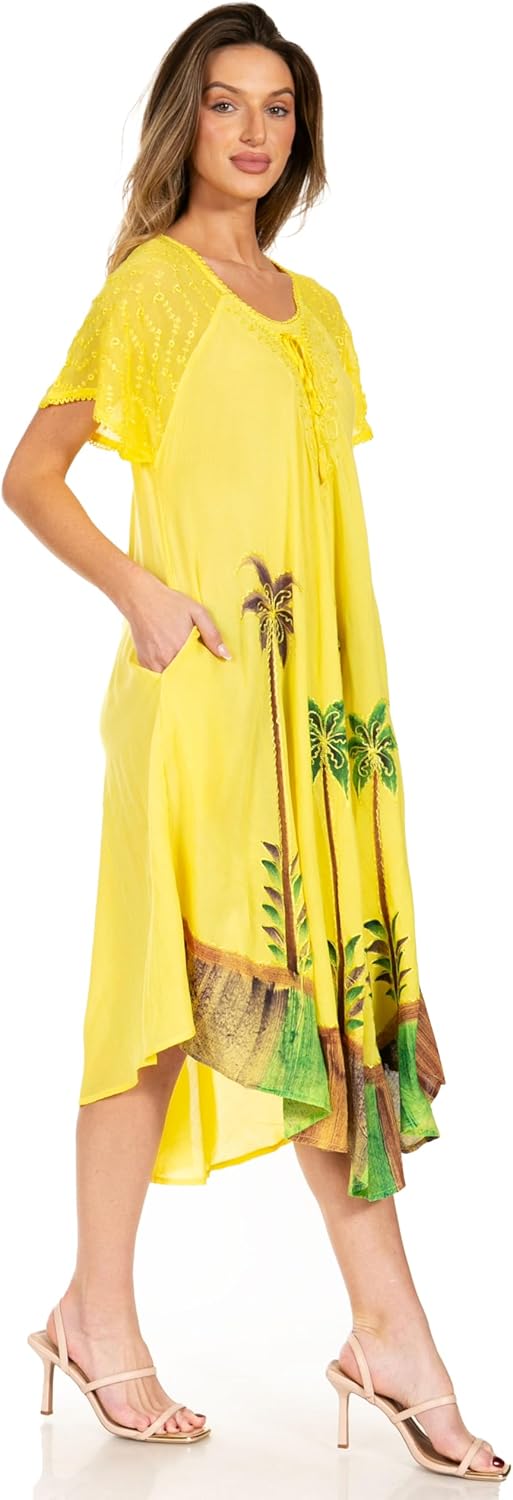 Sakkas Kai Palm Tree Caftan Tank Dress/Cover Up - Image 4