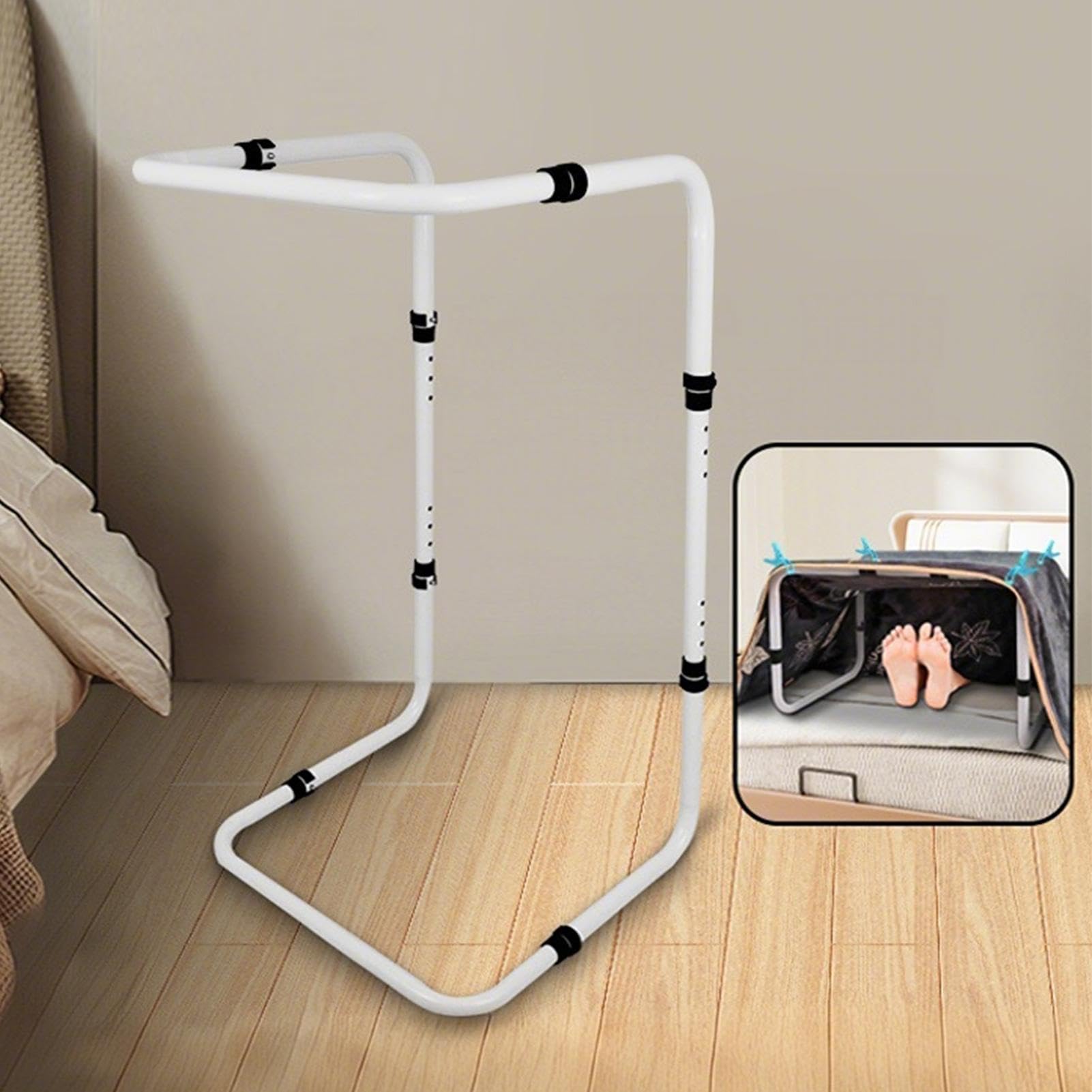 Elevador de Mantas para los Pies Soporte Ajustable De Sábanas En Acero Al | Accesorios para Barandas de Cama Hospitalaria, Ayuda para Elevar Mantas para Familia Niños Mujeres Niñas