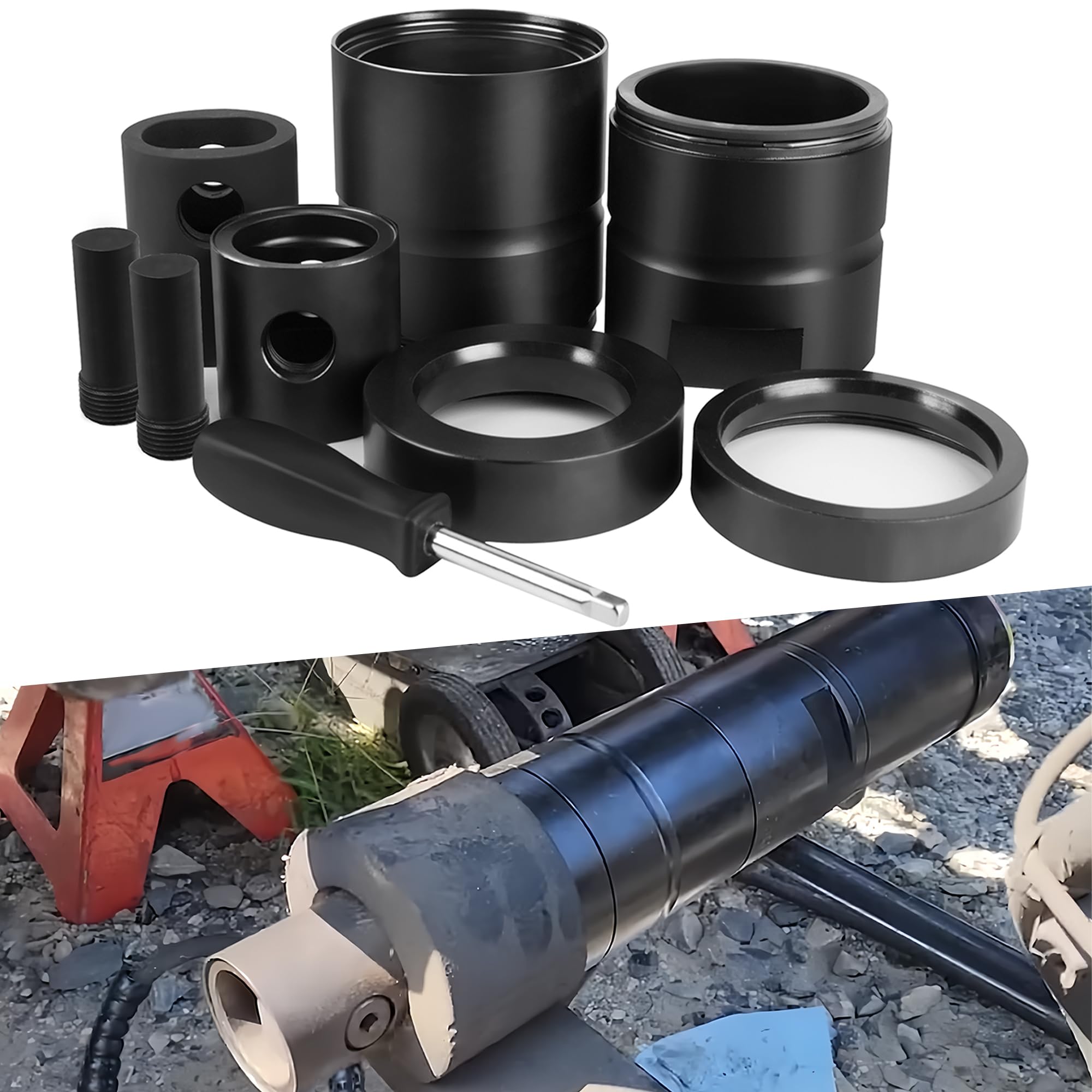 Jetuplusllc Pin and Bushing Adapter Service Kit 15030, to be Used with The Pin & Bushing Starter Kit for Heavy Duty Semi Trucks & Equipment, Adapter Tool for Removing Pins & Bushings