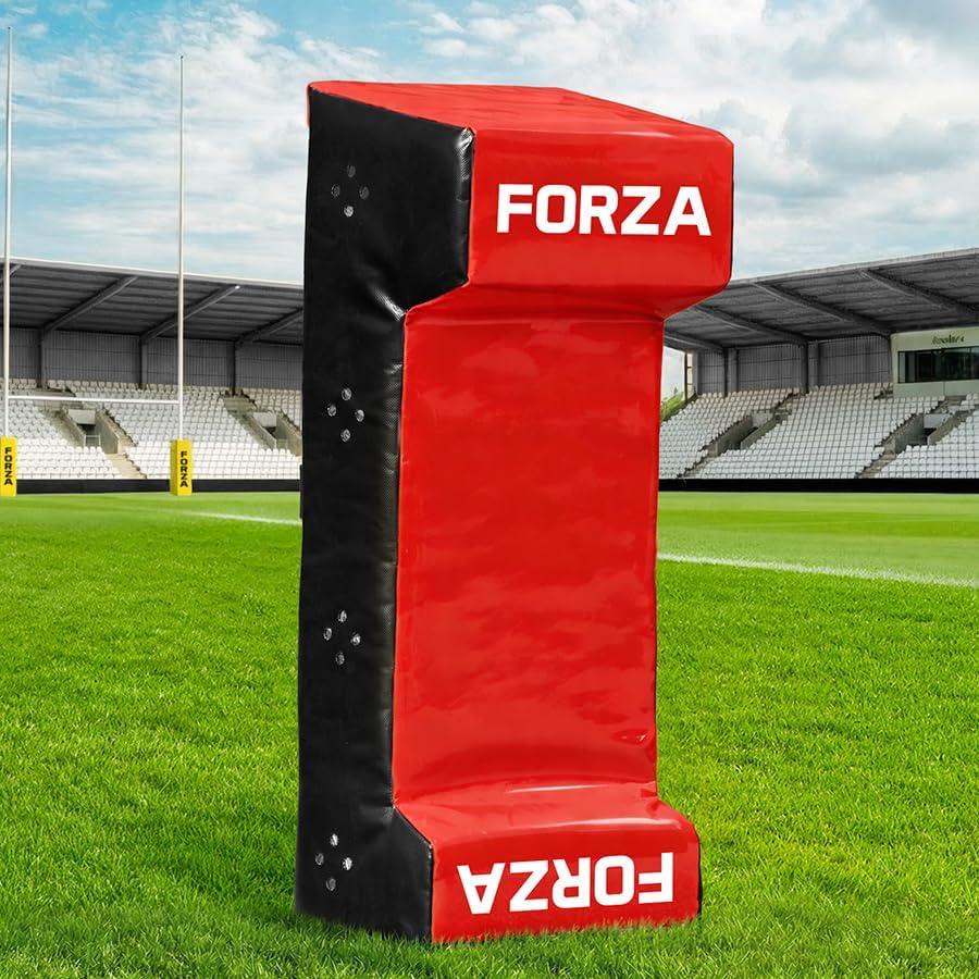 FORZA Rugby Tackle Shield with Double Wedge – Rugby Training Pad with Padded Handles, High Density Foam Core & 615gsm Cover – Junior or Senior – Yellow, Red, Blue or Black