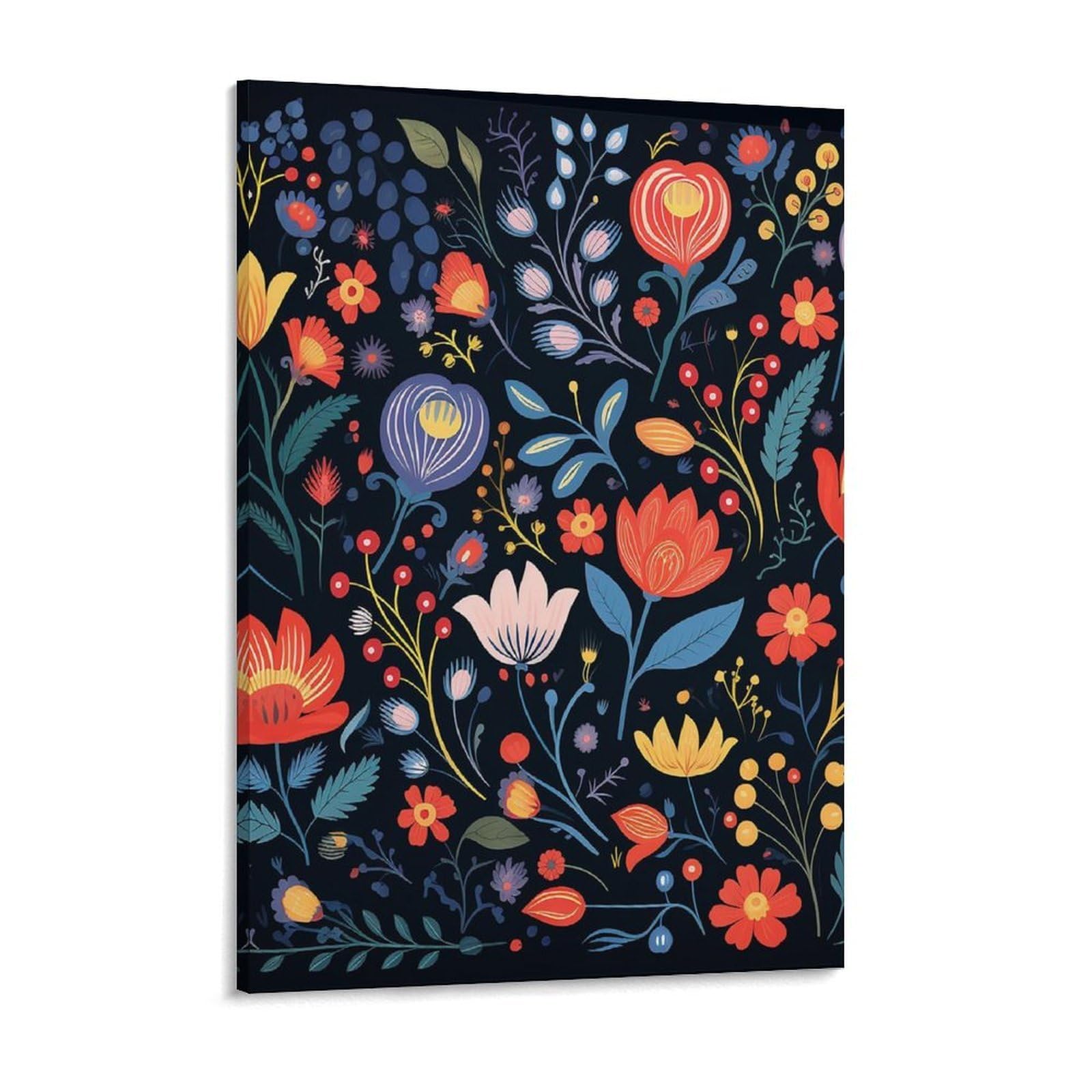Bright Flowers Canvas Wall Art for Bedroom 12x16inch Canvas Prints Artwork for Walls Modern Picture Artwork Painting for Living Room Aesthetic Wall Paintings for Bathroom Kitchen Office Decor